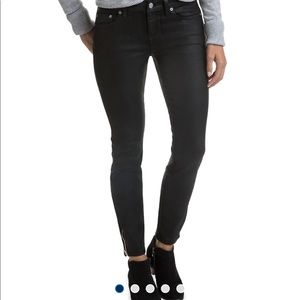 Vineyard Vines Black Coated Denim Ankle Zip Mid-Rise Skinny Jeans